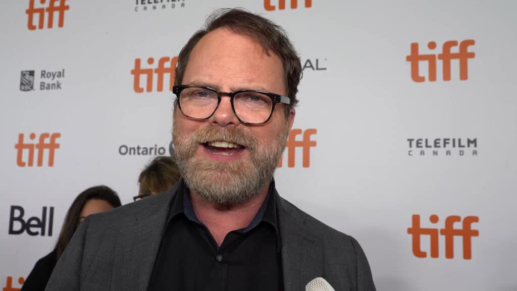 rainn wilson at toronto international film festival talking about film blackbird