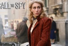 a call to spy moviestill with sarah megan thomas. World War 2 story with Winston Churchill's spies.